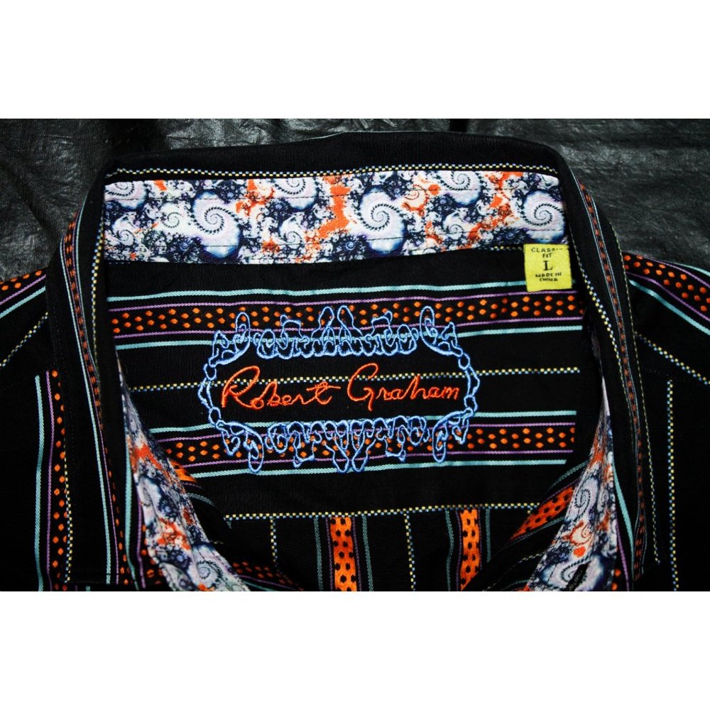 Robert Graham Mens Long Sleeve Button Front Shirt - Picture 9 of 9